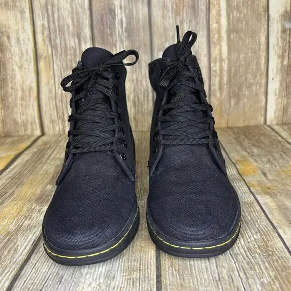 Dr. Martens Shoreditch Goth Minimalist Black Canvas High Top Sneakers Women Sz 8 - Picture 2 of 8